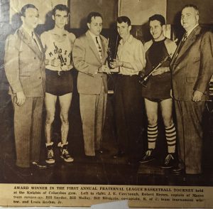 Fraternal League Basketball Tourney Awards