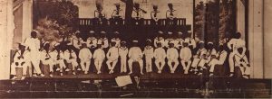 Picture from Tribune Star 1950 of First Minstrel Show Sponsored by K of C in 1909
