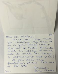 Thank You Card for Essay Contest